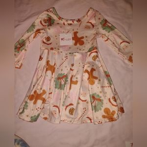 Clover cottage pink gingerbread Christmas dress 12 18 months NWT